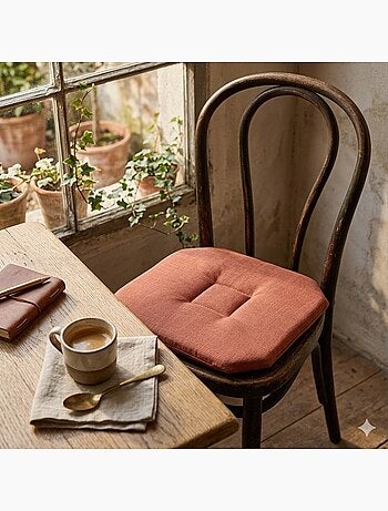 Lot de 2 galettes de chaise 4 rabats chiné