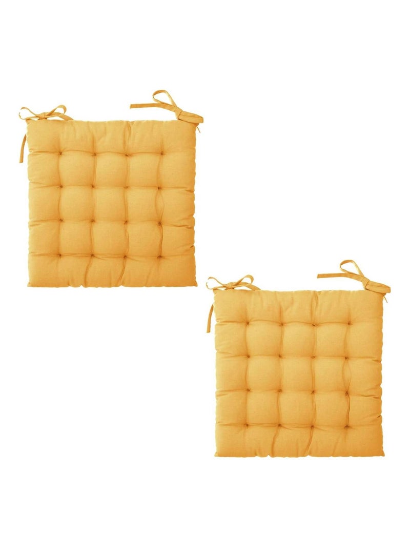 Lot de 2 galettes de chaise carrées à motifs OTTO Jaune - Kiabi