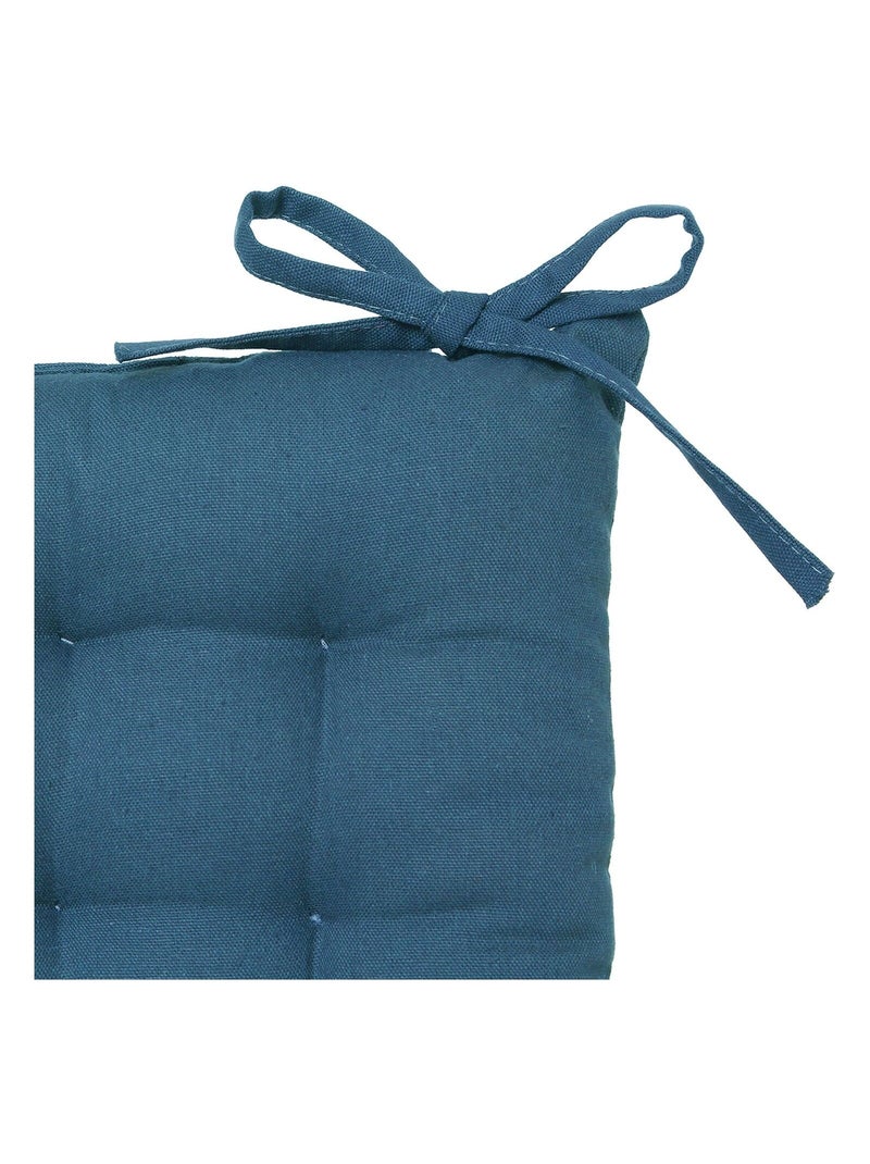 Lot de 2 galettes de chaise carrées en coton ANJALI Bleu - Kiabi