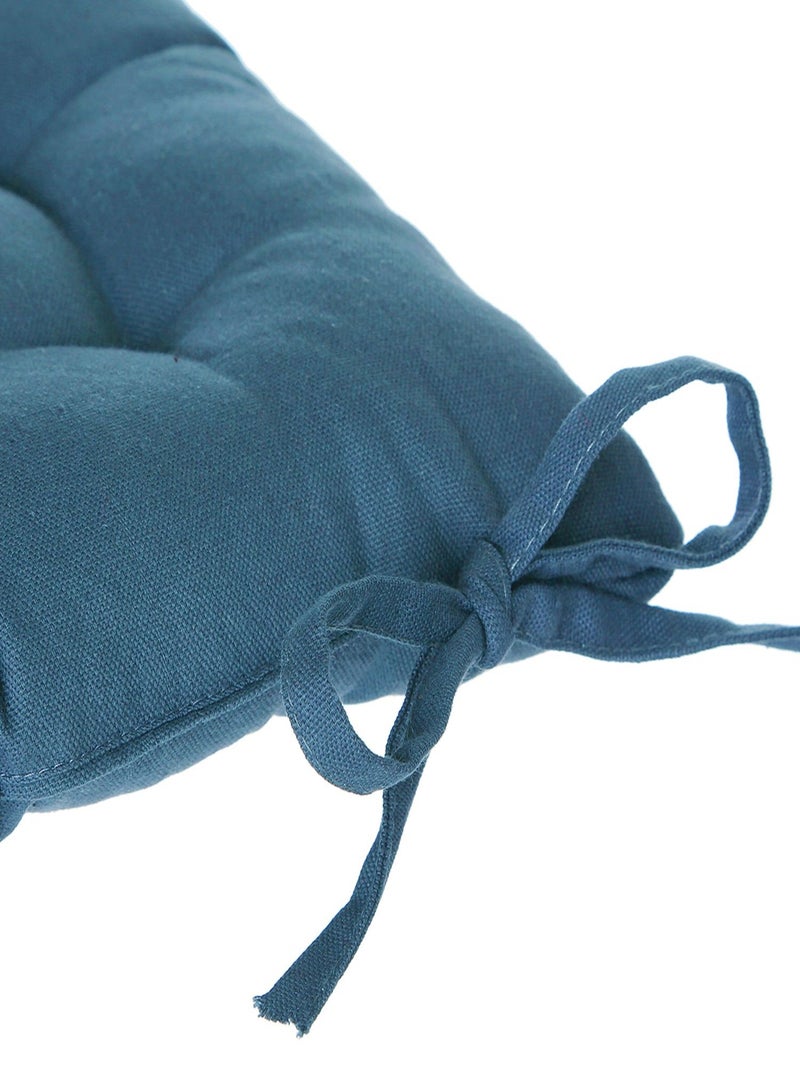 Lot de 2 galettes de chaise carrées en coton ANJALI Bleu - Kiabi