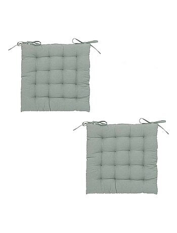 Lot de 2 galettes de chaise carrées en coton ANJALI