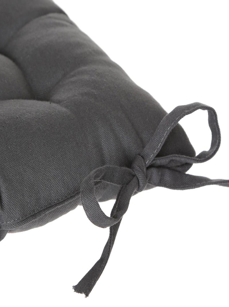 Lot de 2 galettes de chaise carrées en coton ANJALI Gris foncé - Kiabi