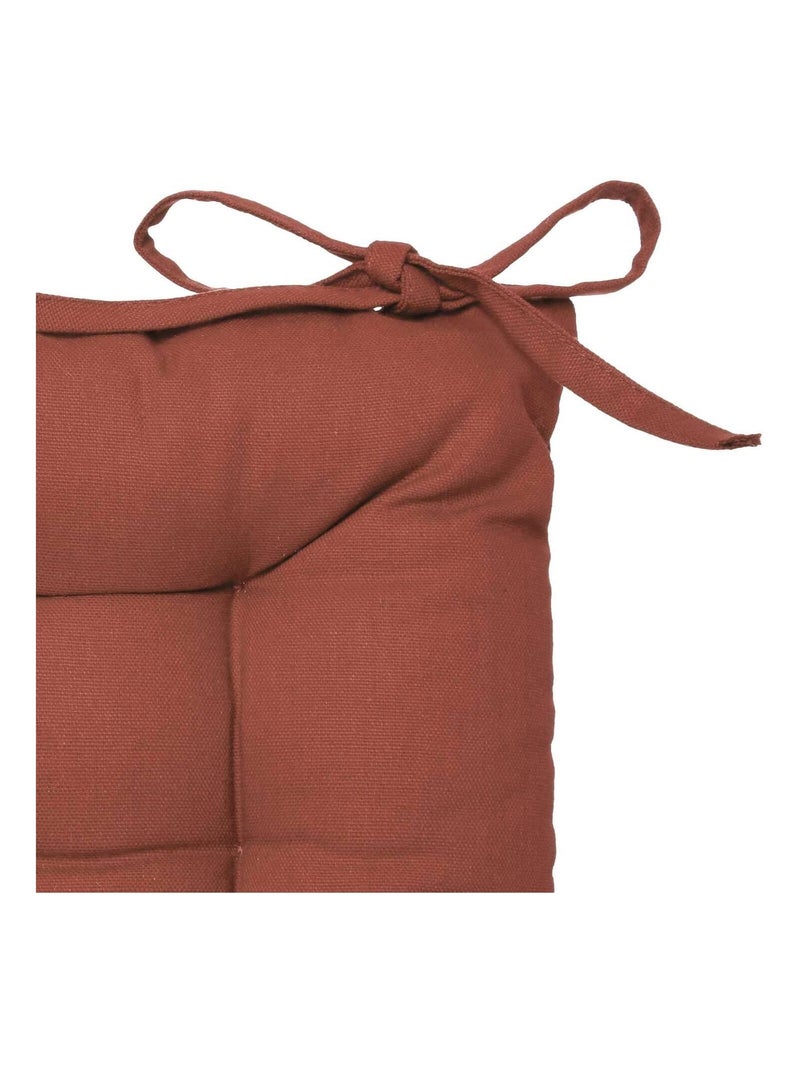 Lot de 2 galettes de chaise carrées en coton ANJALI Marron - Kiabi