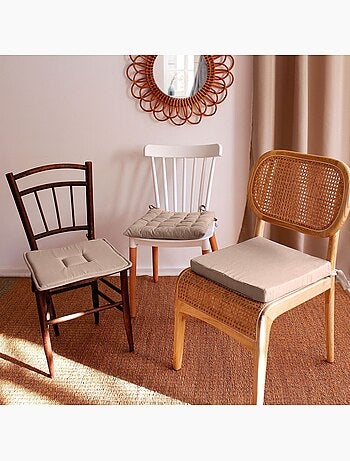Lot de 2 galettes de chaise en coton PANAMA