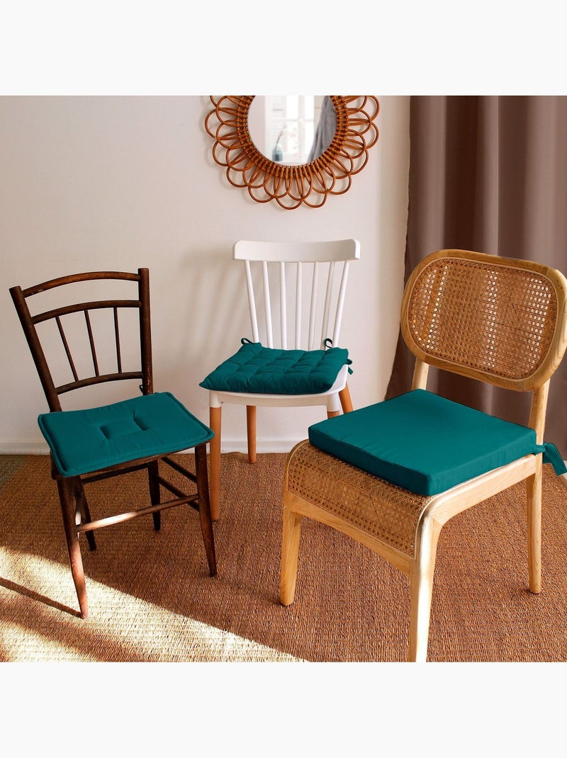 Lot de 2 galettes de chaise en coton PANAMA Bleu - Kiabi
