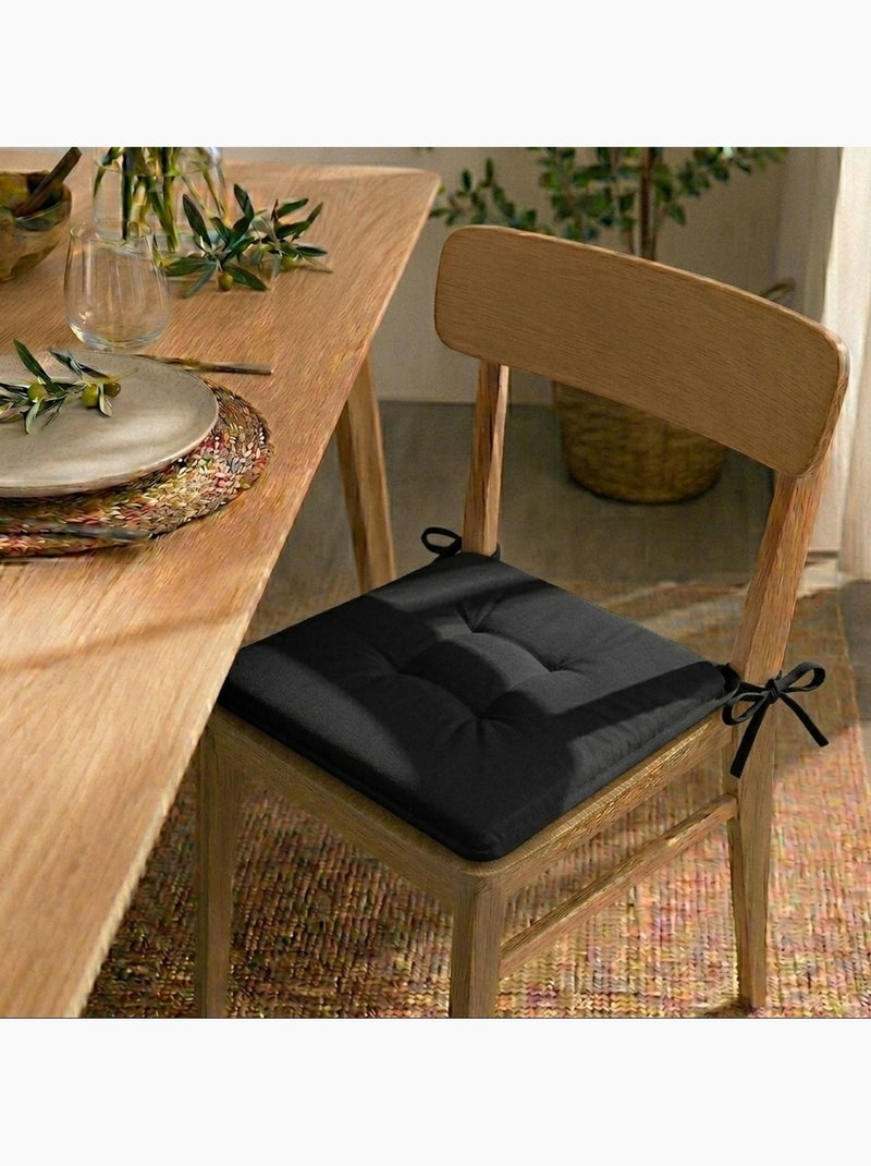 Lot de 2 galettes de chaise en coton PANAMA Gris foncé - Kiabi