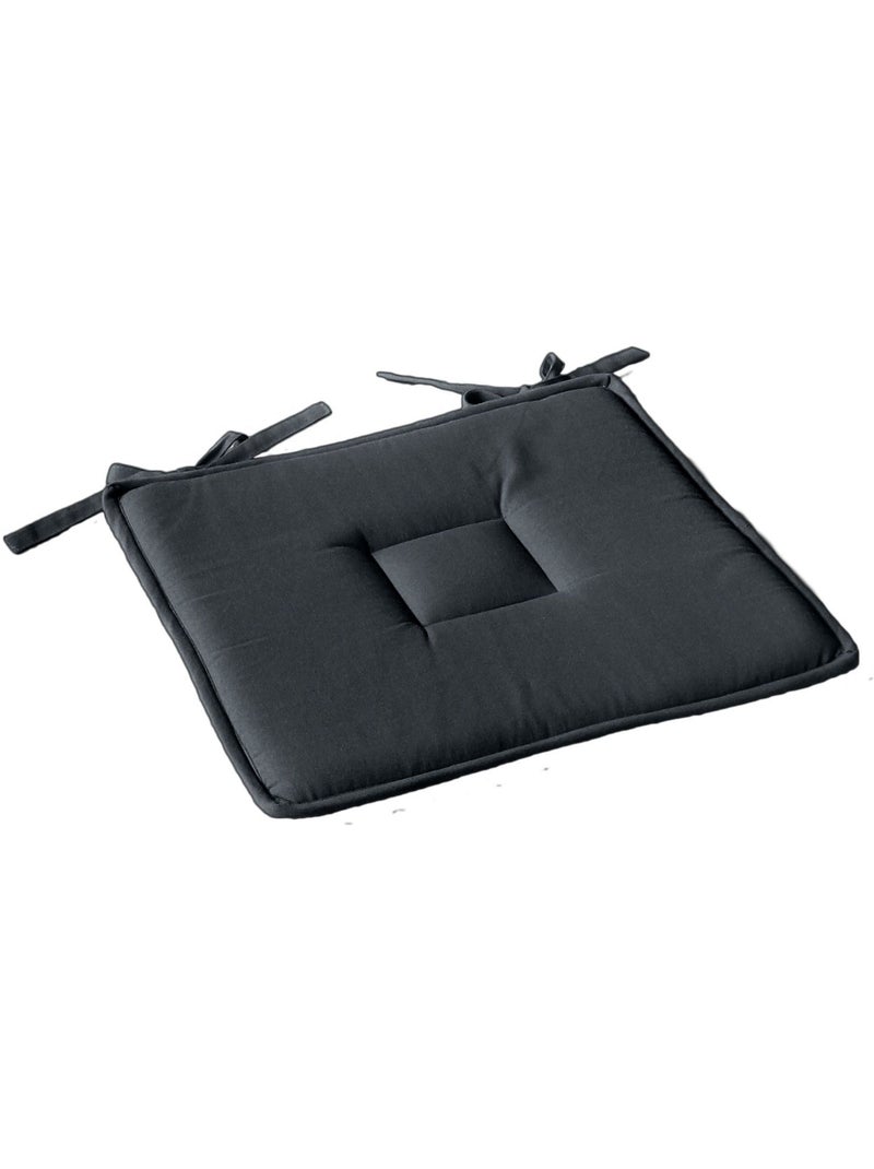 Lot de 2 galettes de chaise en coton PANAMA Gris foncé - Kiabi