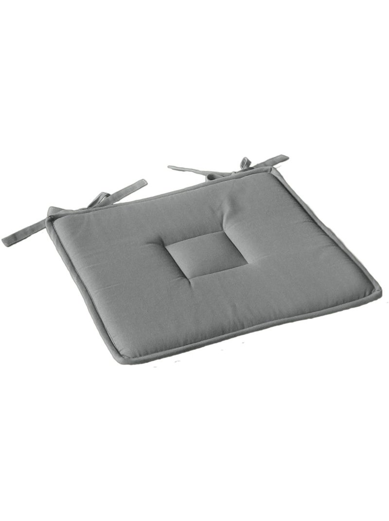 Lot de 2 galettes de chaise en coton PANAMA Gris - Kiabi