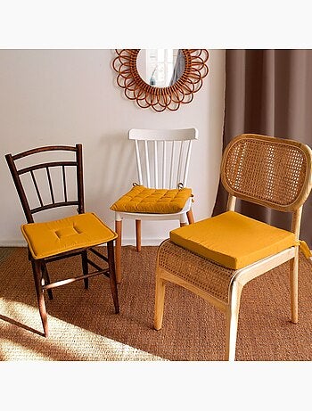 Lot de 2 galettes de chaise en coton PANAMA