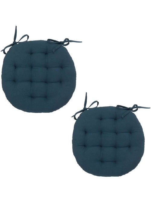 Lot de 2 galettes de chaise rondes en coton - Kiabi