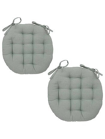 Lot de 2 galettes de chaise rondes en coton