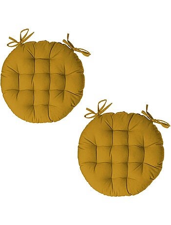 Lot de 2 galettes de chaise rondes en coton