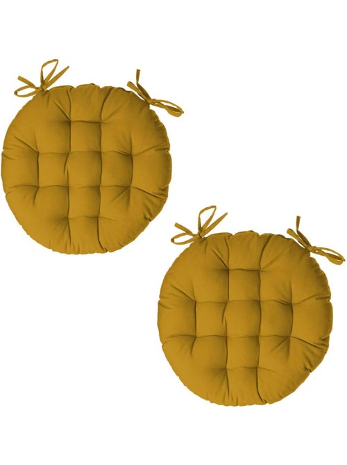 Lot de 2 galettes de chaise rondes en coton - Kiabi