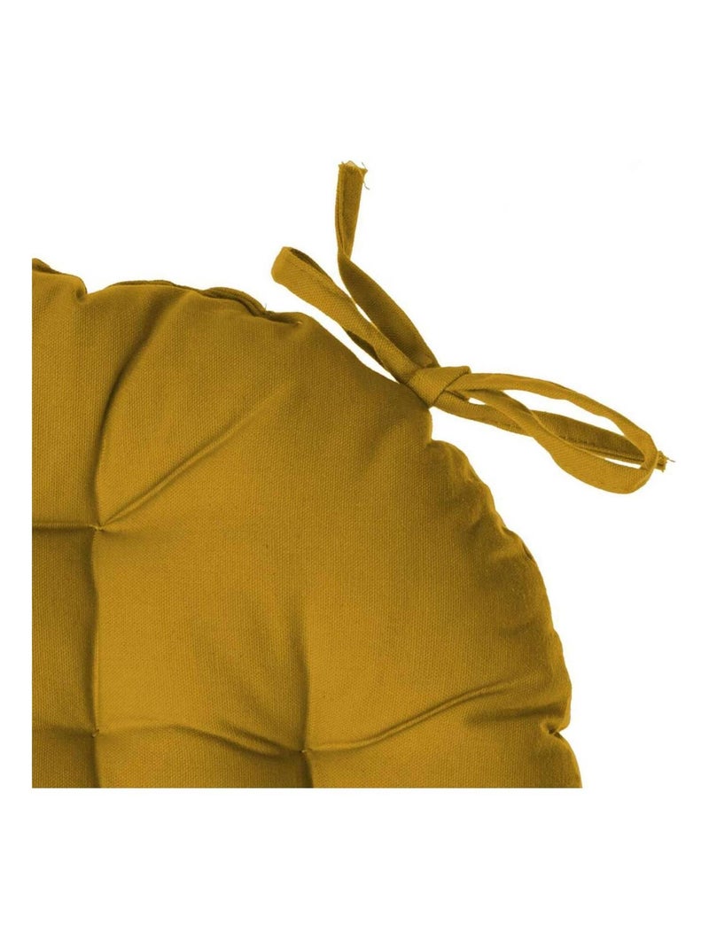 Lot de 2 galettes de chaise rondes en coton Jaune - Kiabi