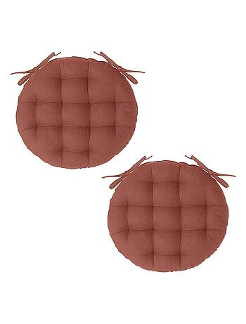 Lot de 2 galettes de chaise rondes en coton