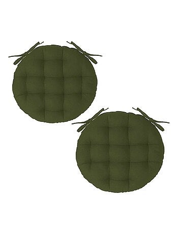 Lot de 2 galettes de chaise rondes en coton