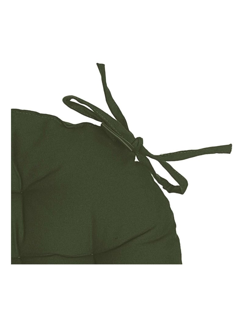 Lot de 2 galettes de chaise rondes en coton Vert - Kiabi