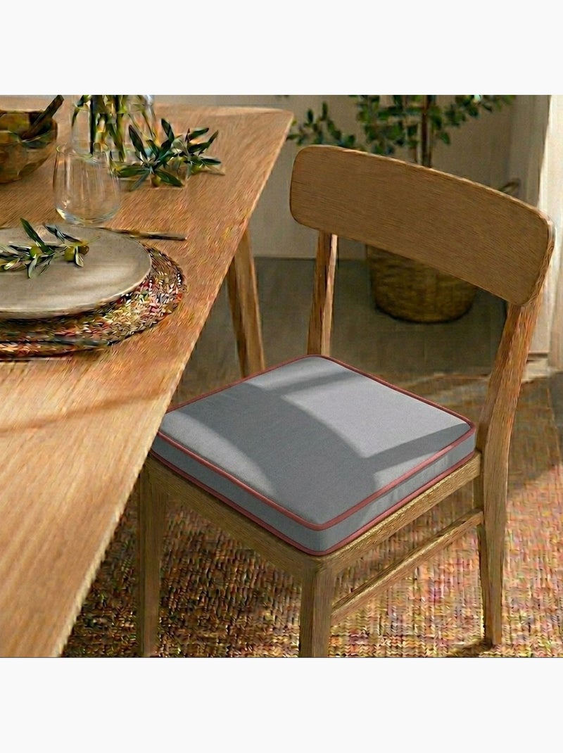 Lot de 2 galettes de chaises avec bande aggripante Gris - Kiabi