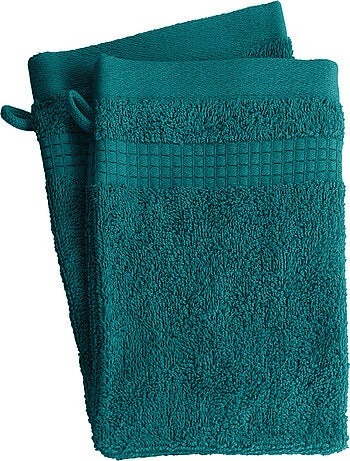 Lot de 2 Gants de Toilette - 100% Coton - 450 gr/m2