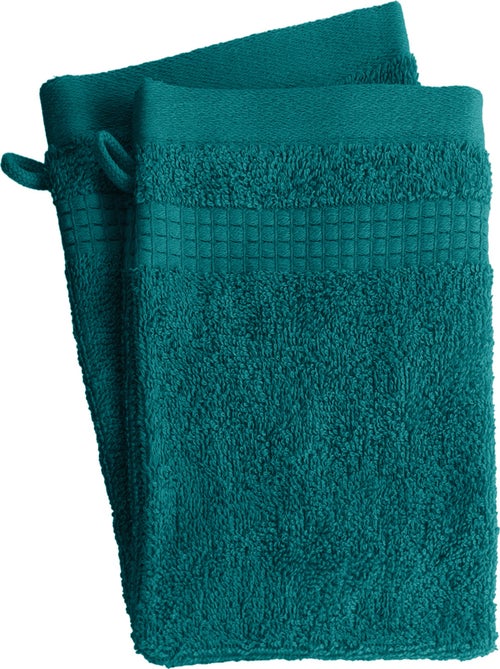 Lot de 2 Gants de Toilette  -  100% Coton - 450 gr/m2 - Kiabi
