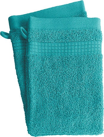 Lot de 2 Gants de Toilette - 100% Coton - 450 gr/m2