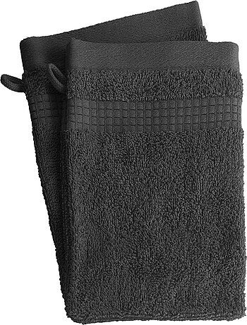 Lot de 2 Gants de Toilette - 100% Coton - 450 gr/m2