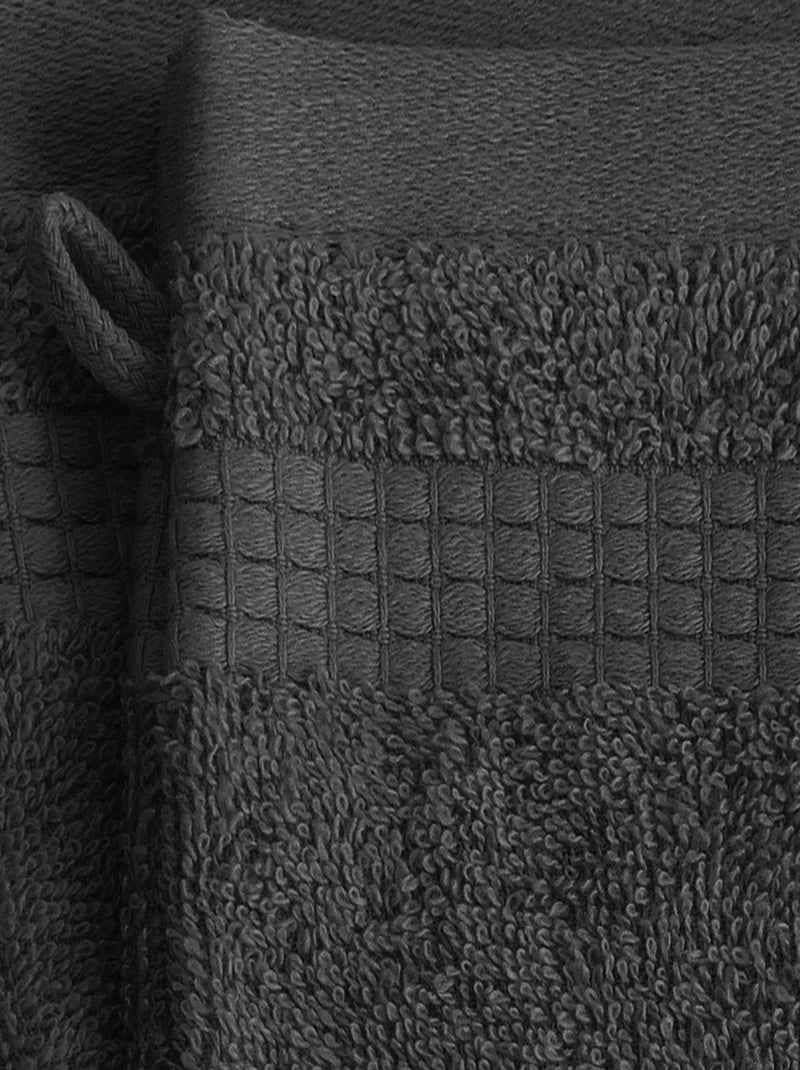 Lot de 2 Gants de Toilette  -  100% Coton - 450 gr/m2 gris anthracite - Kiabi