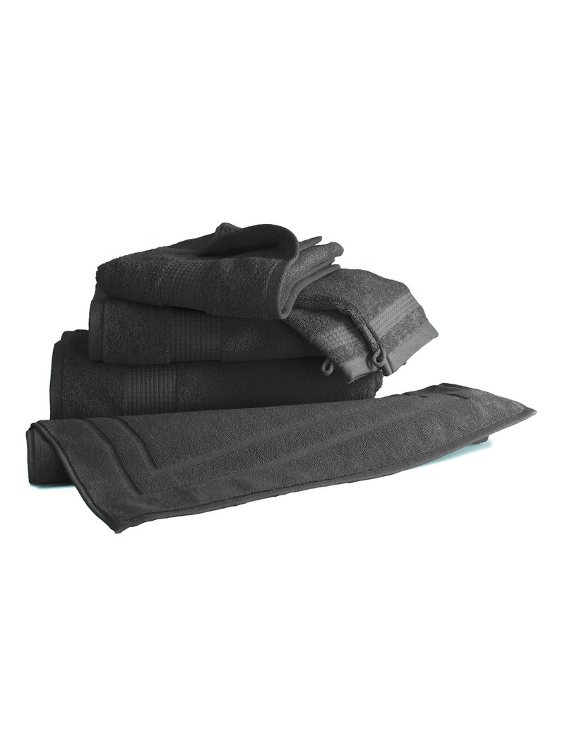Lot de 2 Gants de Toilette  -  100% Coton - 450 gr/m2 gris anthracite - Kiabi