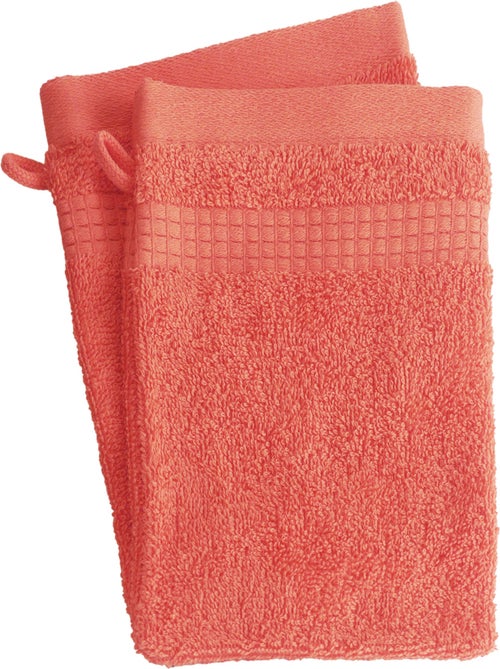 Lot de 2 Gants de Toilette  -  100% Coton - 450 gr/m2 - Kiabi