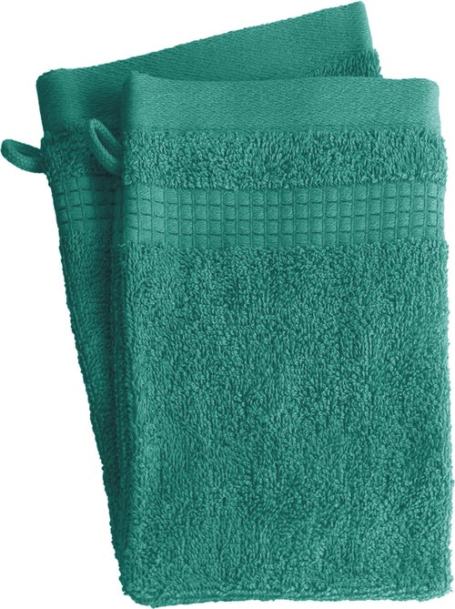 Lot de 2 Gants de Toilette  -  100% Coton - 450 gr/m2 - Kiabi