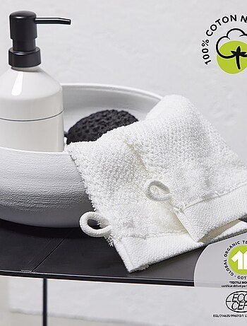 Lot de 2 gants de toilette - 100% coton BIO