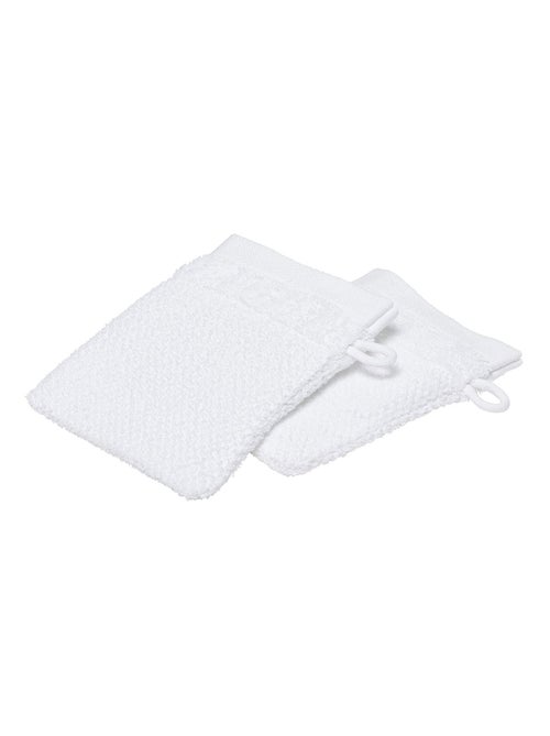 Lot de 2 gants de toilette - 100% coton BIO - Kiabi