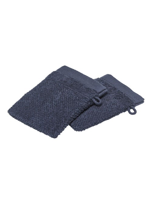 Lot de 2 gants de toilette - 100% coton BIO - Kiabi