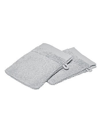 Lot de 2 gants de toilette - 100% coton BIO