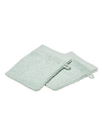 Lot de 2 gants de toilette - 100% coton BIO
