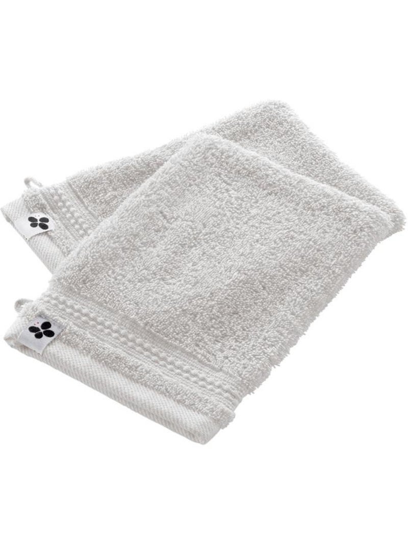 Lot de 2 gants de toilette - Coton 600 grammes - Garance Blanc - Kiabi