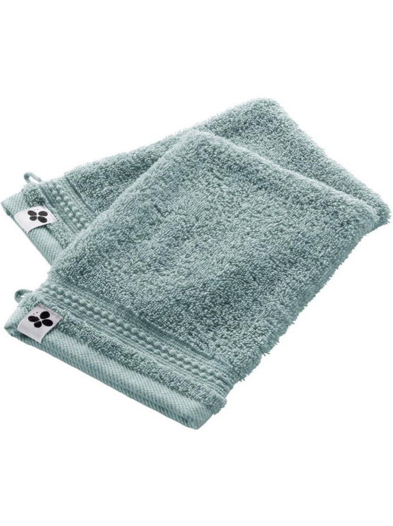 Lot de 2 gants de toilette - Coton 600 grammes - Garance Bleu - Kiabi