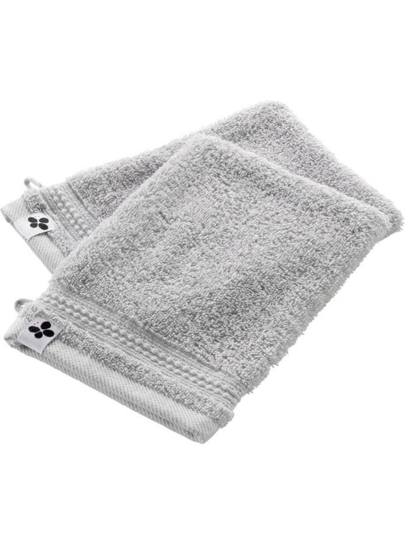 Lot de 2 gants de toilette - Coton 600 grammes - Garance Gris - Kiabi