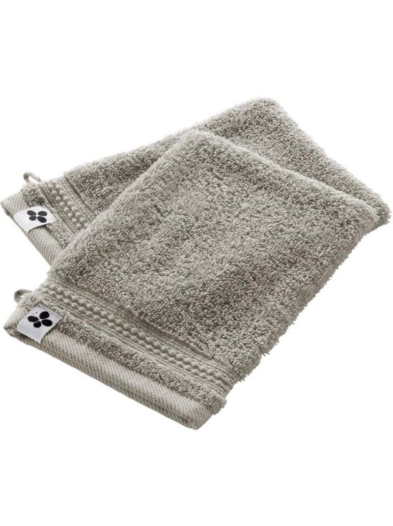 Lot de 2 gants de toilette - Coton 600 grammes - Garance Taupe - Kiabi
