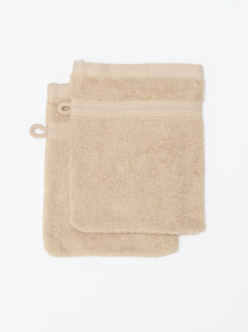 Lot de 2 gants de toilette - Kiabi Home Beige - Kiabi