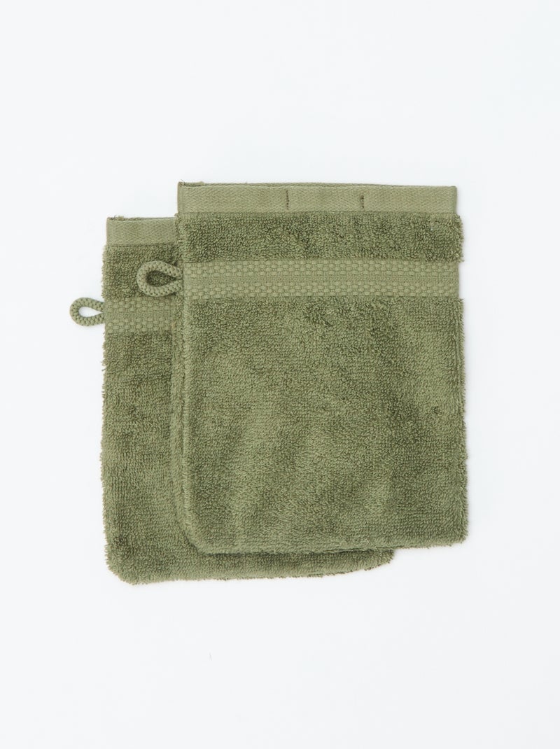 Lot de 2 gants de toilette - Kiabi Home Vert - Kiabi