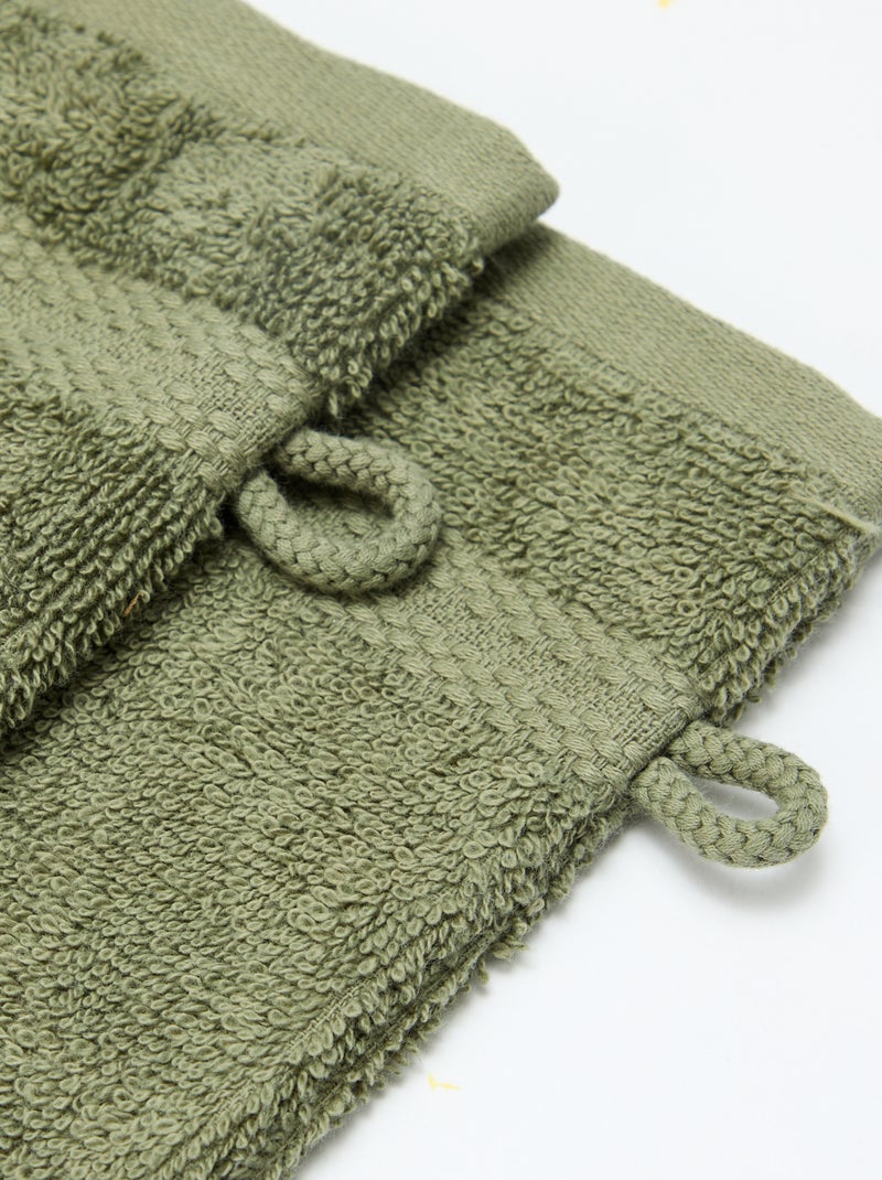 Lot de 2 gants de toilette - Kiabi Home Vert - Kiabi