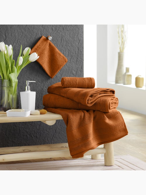 Lot de 2 gants de toilette 15 x 21 cm Tendresse caramel - Kiabi