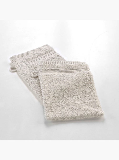 Lot de 2 gants de toilette 15 x 21 cm Tendresse lin - Kiabi