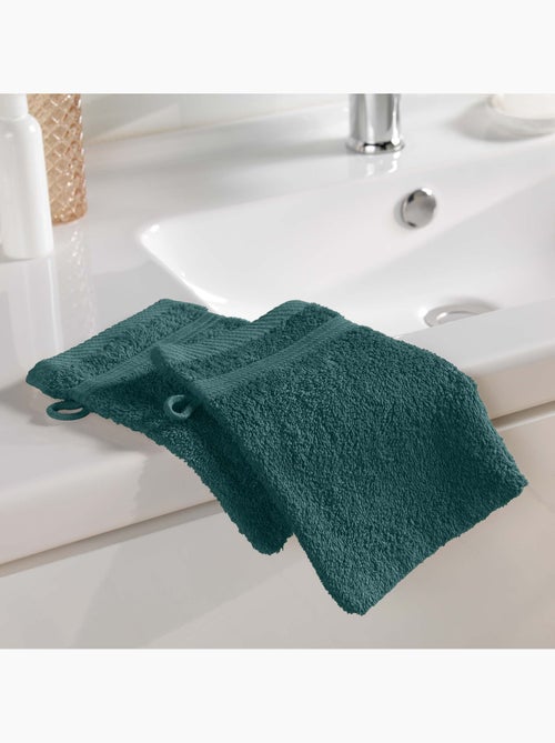 Lot de 2 gants de toilette 15 x 21 cm Tendresse orage - Kiabi