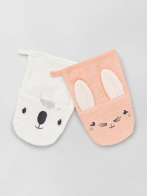 Gant De Toilette Pour Enfant - Micro-Éponge Bambou & Coton, Très Doux, 10x13 Cm | Apprentissage De L'Autonomie