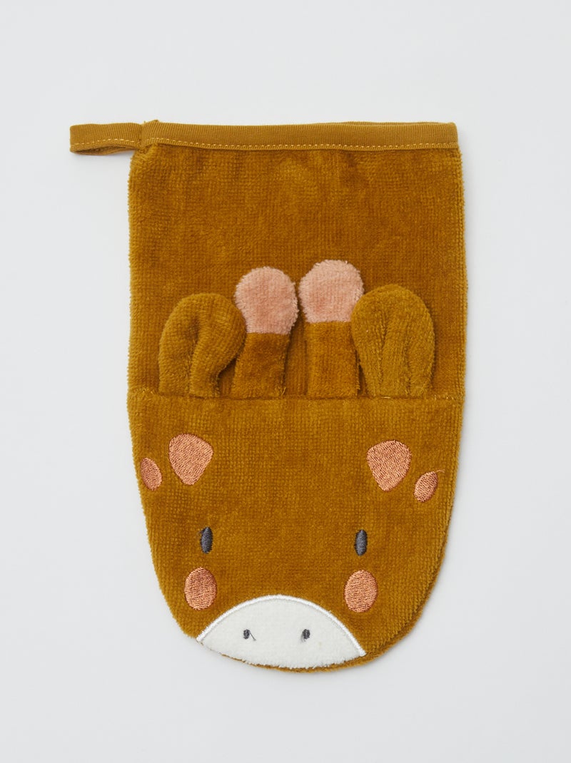 Lot de 2 gants de toilette avec animation - Kiabi Home Marron - Kiabi