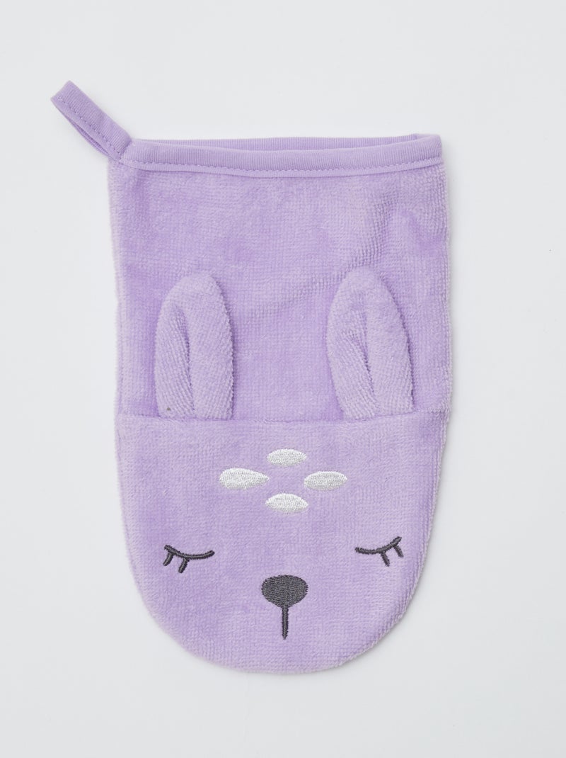 Lot de 2 gants de toilette avec animation - Kiabi Home Violet - Kiabi