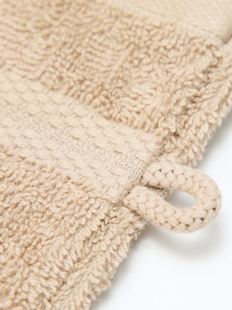 Lot de 2 gants de toilette Beige - Kiabi
