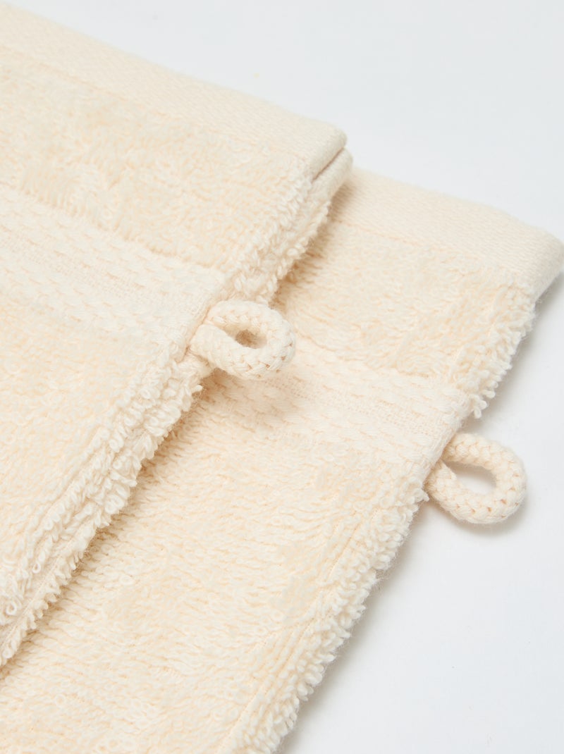 Lot de 2 gants de toilette Blanc - Kiabi